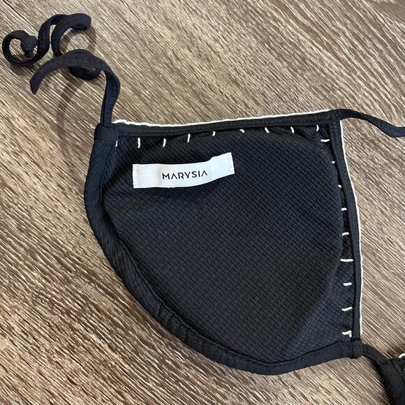 NWOT Marysia Sole Triangle Bikini Top Size Large Black Stitch Detail B/C Cup 1 - Picture 12 of 13